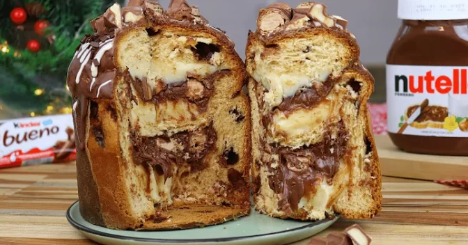 Sobremesas: Chocotone Recheado com Kinder Bueno Receitinha Top Para Você Fazer