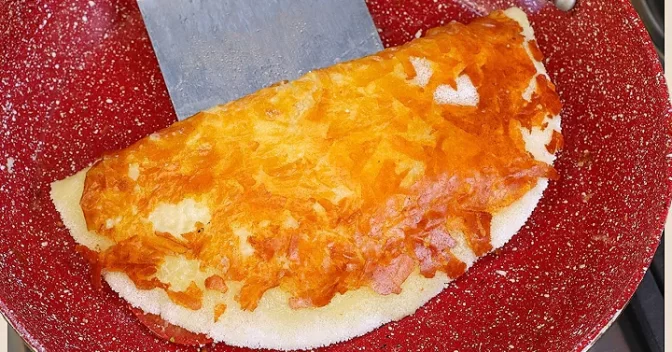 Lanches: Tapioca Crocante com Queijo Veja