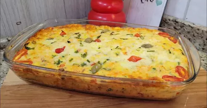 Receitas Rápidas e Fácil: Torta Cremosa de Linguiça com Arroz, Aproveite as Sobras com Sabor