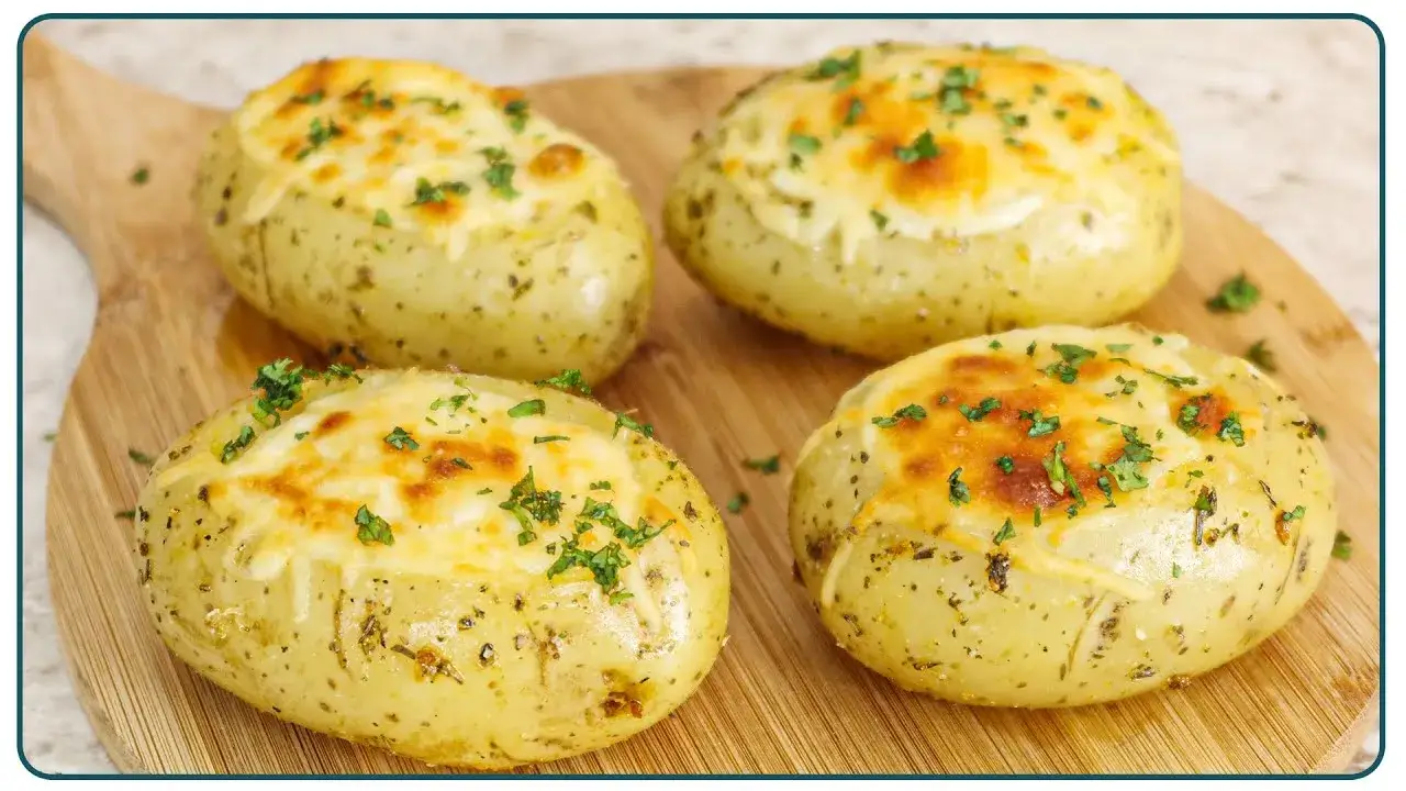 Batata Recheada Gratinada no Forno com Queijo e Frango
