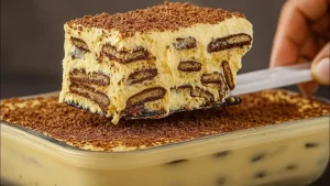 Pavê de Maracujá com Bolacha de Chocolate Veja