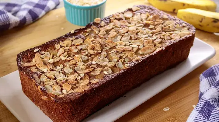 Bolo de Banana sem Glúten, sem Lactose e sem Açúcar