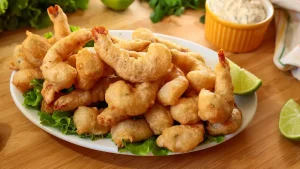 Camarão Empanado Crocante com Molho Aioli
