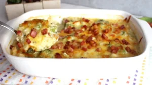 Gratinado de Brócolis com Bacon e Palmito Fácil e Cremoso