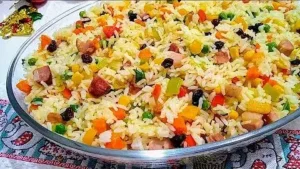 Arroz à Grega Simples e Colorido para Ceia de Natal e Ano Novo
