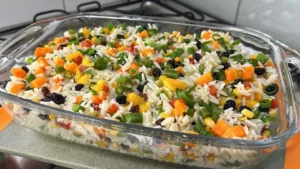 Arroz à Grega Colorido com Bacon Fácil de Fazer
