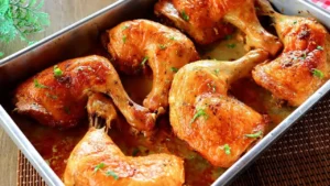 Coxa sobre coxa de frango assado na maionese fácil e bem dourado