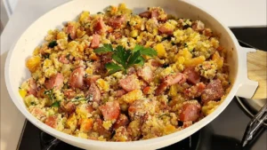 Farofa de Calabresa Tradicional para Festas e Almoços em Família