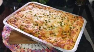 Torta de Batata Assada com Recheio de Carne Moída