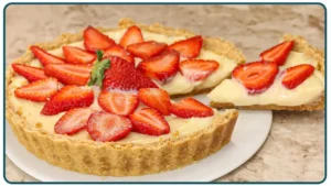 Torta de creme com morango fácil e cremosa