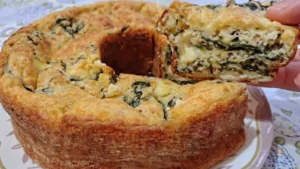 Bolo Salgado de Espinafre com Queijo