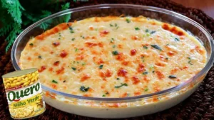 Creme de Milho Cremoso com Queijo Gratinado Fácil e Rápido