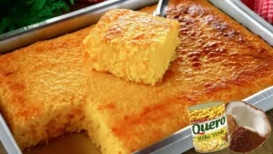 Bolo Cocada de Milho Cremoso Sem Farinha de Trigo Fácil de Fazer