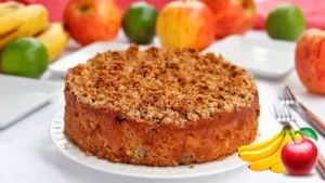 Torta de Banana Crocante Sem Açúcar com Maçã e Chocolate Saudável