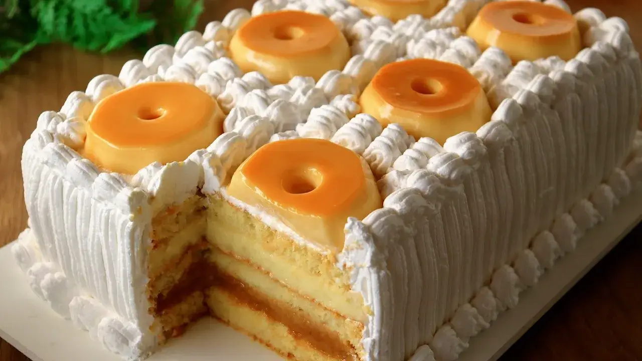 Bolo Pudim Cremoso com Recheio de Doce de Leite e Camadas Perfeitas