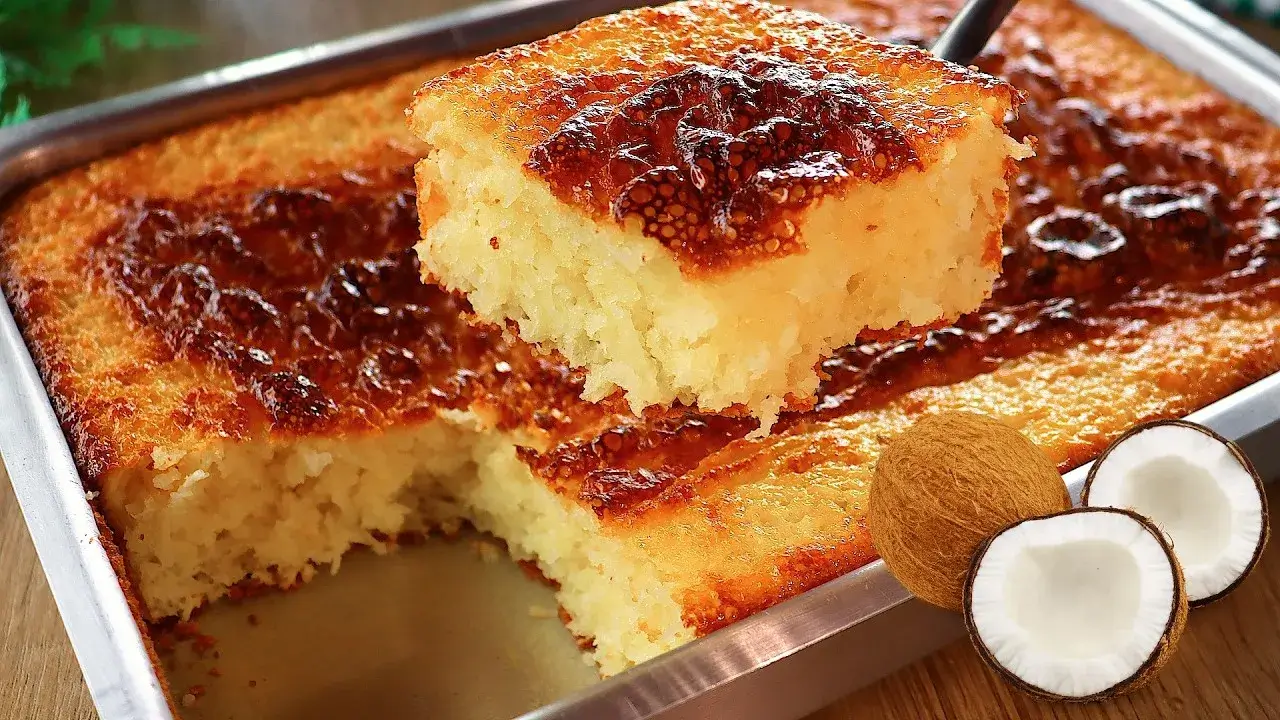Bolo de Coco sem Farinha com Textura Cremosa e Fácil de Fazer