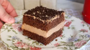 Bolo recheado de chocolate cremoso com massa fofinha e calda simples