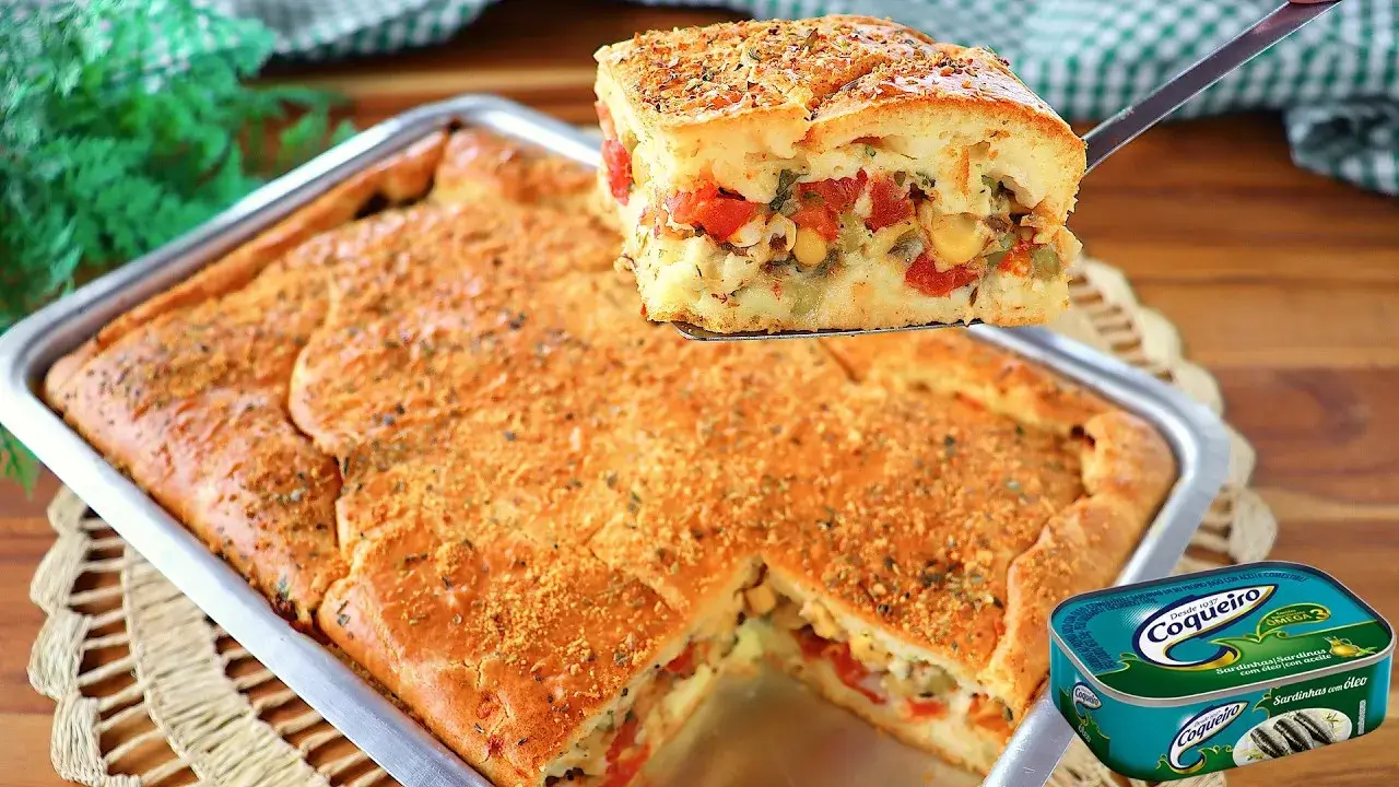 Torta de Sardinha de Liquidificador Fácil e Bem Recheada para o Café da Tarde