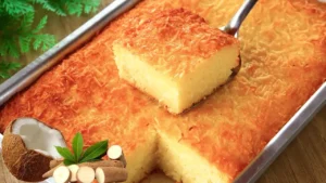 Bolo Cocada de Mandioca com Coco Cremoso e Sem Farinha de Trigo