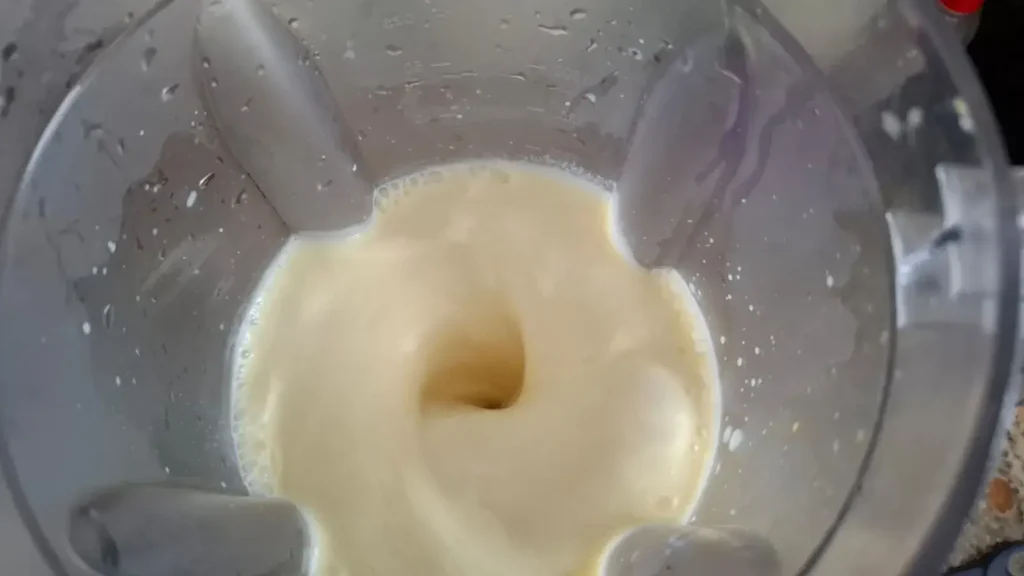 Ingredientes batendo sem o suco de maracujá
